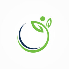 people health life circle logo icon design. person grow with green leaf icon symbol for health lifestyle illustration element. health care medical and happy family. Charity, yoga, medicine symbol