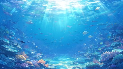 南国の海の水中3