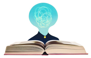 PNG Collage of a book with light bulb publication creativity intelligence