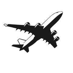 Vector illustration of airplane isolated on white background