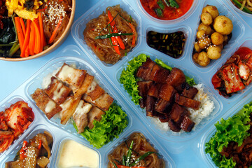 Freshly cooked assorted Korean dishes