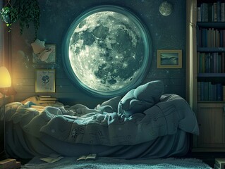 The moons nightly efforts to cool down Earth, depicted as a bedtime story