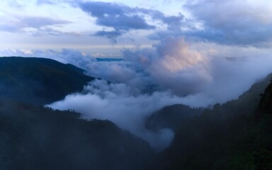 Clouds in canyon over the Hills, Laitlum Canyon, Meghalya India