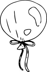 Hand drawn balloon illustration on transparent background.
