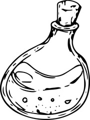 Hand drawn halloween illustration on transparent background.