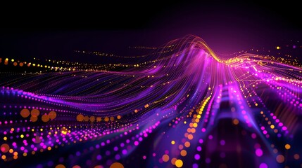 Fototapeta na wymiar Digital Data Flow Big Data Technology High Speed Light Trails