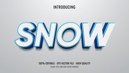 Editable blue text effect with 3d style
