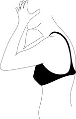 Hand drawn woman body illustration on transparent background.
