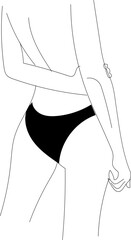 Hand drawn woman body illustration on transparent background.
