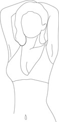 Hand drawn woman body illustration on transparent background.
