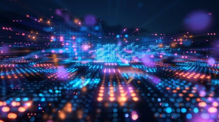 Fototapeta premium Hi Tech Network Connection Grid futuristic abstract background