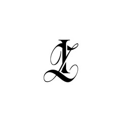 Initial Mixed Letter Logo. Logotype design. Simple Luxury Black Flat Vector IZ