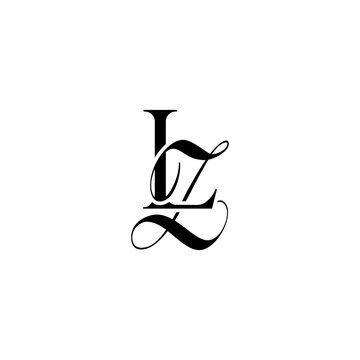 Initial Mixed Letter Logo. Logotype design. Simple Luxury Black Flat Vector LZ