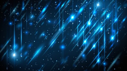 Obraz premium Meteor rain with falling glowing comets background