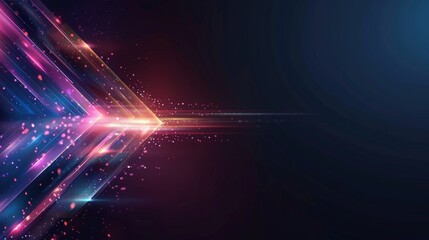 Naklejka premium Modern shape arrows moving at high speed on dark background