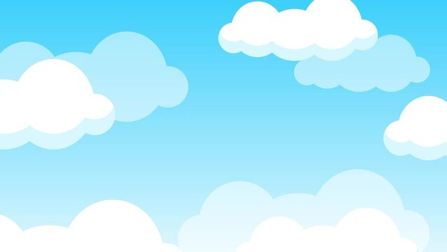 Cartoon-Style Flowing Clouds Video Background Material