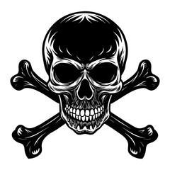 Silhouette of skull and bones - 