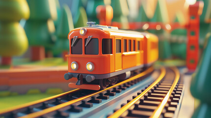 電車の3Dイラストレーション