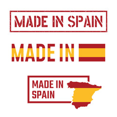 made in Spain labels set, Spanish product icons