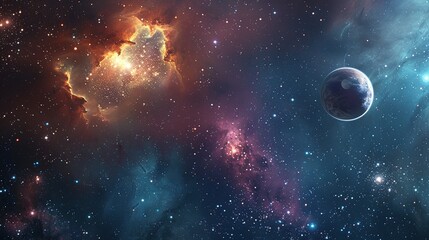 Galaxy with nebula and stars in space. Outer space background. Galaxy background