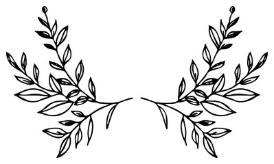 PNG Divider doodle of wreath pattern drawing sketch - obrazy, fototapety, plakaty