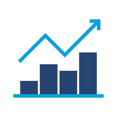 business graph with arrow icon vector design in trendy style