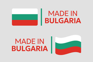 made in Bulgaria labels set, Bulgarian product icons