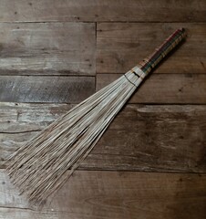 old wooden broom