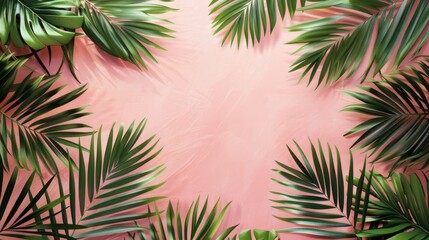Fototapeta na wymiar Lush palm frond display, capturing the essence of exotic landscapes or tranquil green spaces.