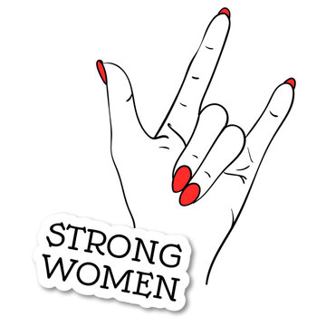 strong women. hand sign modern background vector illustration png