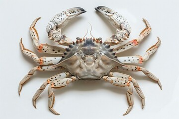 Crab isolated on white background,  Close up,  Selective focus