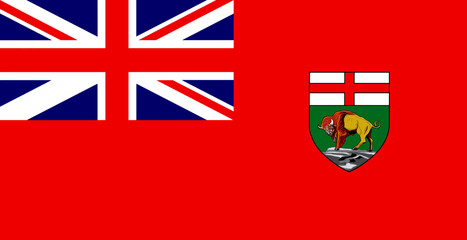 The official flag of the Canadian Province of Manitoba. Vector illustration © Miubewa 