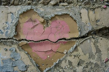 Broken heart on the wall,  The concept of love and romance