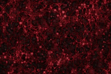 Seamless texture of red blood cells on a black background