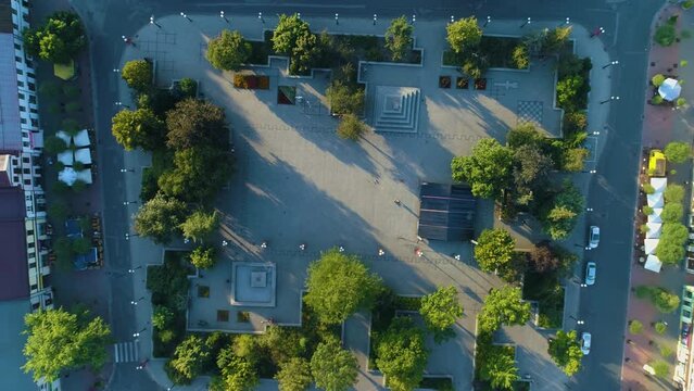 Plac Wolnosci Centrum Biala Podlaska Downtown Aerial View Poland