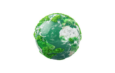 A 3D globe with green floral textures representing eco-friendly concepts, ai generated