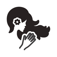 Vector solid black icon for Hair care