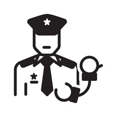 Vector solid black icon for Law enforcement