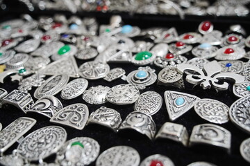 Various ornaments in the Kazakh national style with ornaments.