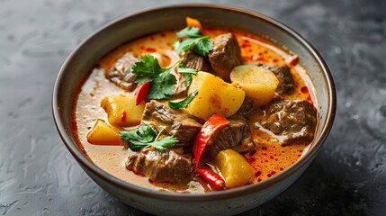 curry, with tender beef and potatoes