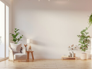 Minimalist serene interiors in earthy tones. Interior decor composition.