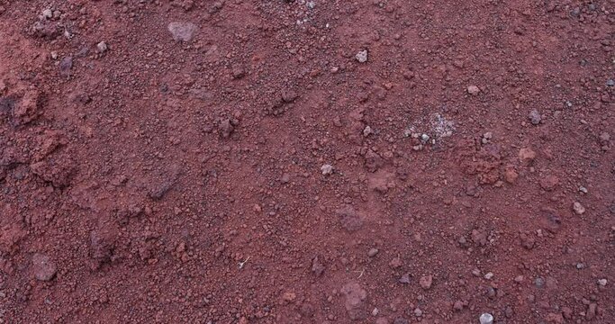 Red soil texture background on volcano