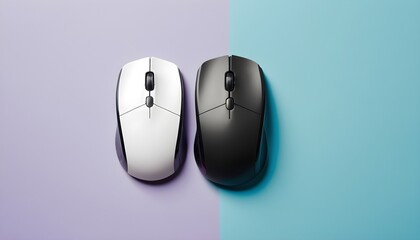A computer mouse on a tone on tone background. 