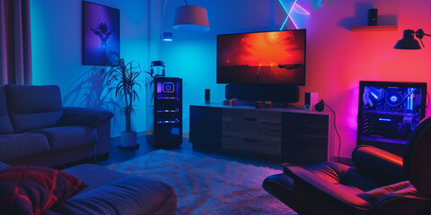 Modern Gaming Living Room RGB 