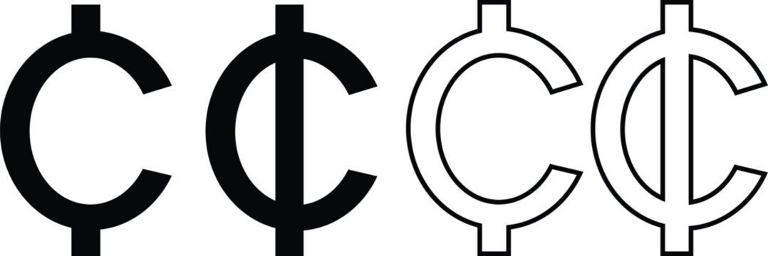cent sign icon set. Element of web icon with one color for mobile concept and web apps. Isolated on transparent background, cent sign icon can be used for web and mobile, flat style simple image
