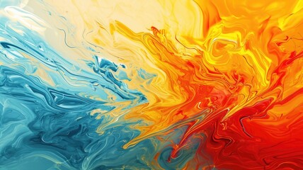 The abstract picture of the primary colours between blue, red, yellow that has been mixing with each other in the form of the ink or liquid to become beautifully view of this abstract picture. AIGX01.