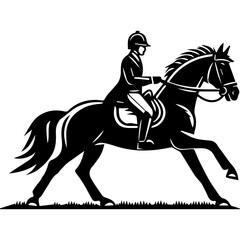 horse riding equestrianism black icon