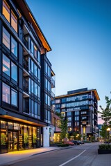 A cutting-edge mixed-use development featuring live-work-play spaces, with residential units above street-level retail, dining, and entertainment options, Generative AI