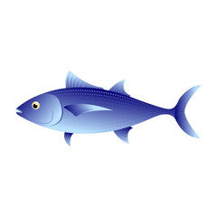 Fresh seafood tuna fish cartoon vector isolated illustration