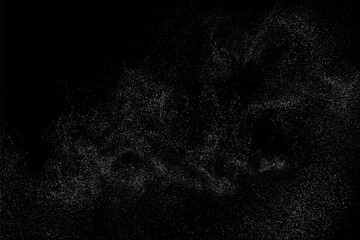 White texture on black background. Light pattern textured. Abstract grain noise. Water realistic effect. Illustration, EPS 10. - 785923936